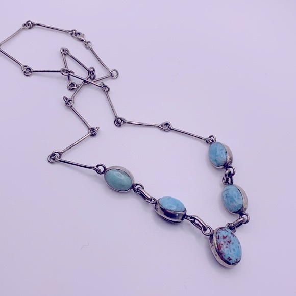 💝 Natural Stone Silver 925 Necklace Vintage - Picture 6 of 10